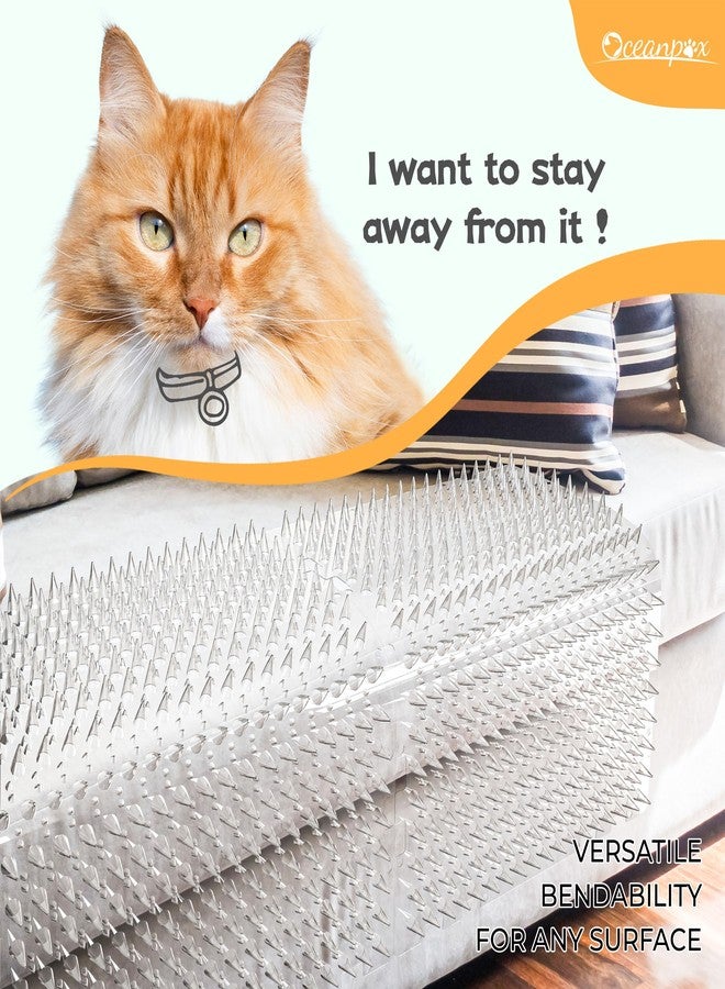 OCEANPAX Scat Mat for Cats 16 x 13 Inch, 10 Pack Cat Deterrent Mat Outdoor Indoor, Cat Spikes with 50 Stickers - Image 2